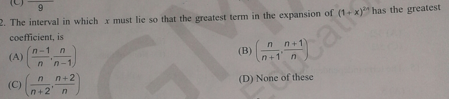 Question image for The answer is option B. Please tell the correct e